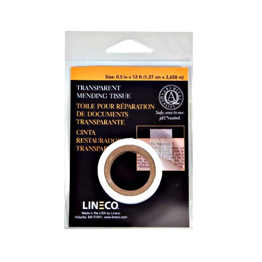 Lineco 1 Inch X 98 Feet. Archival Self Adhesive, Transparent