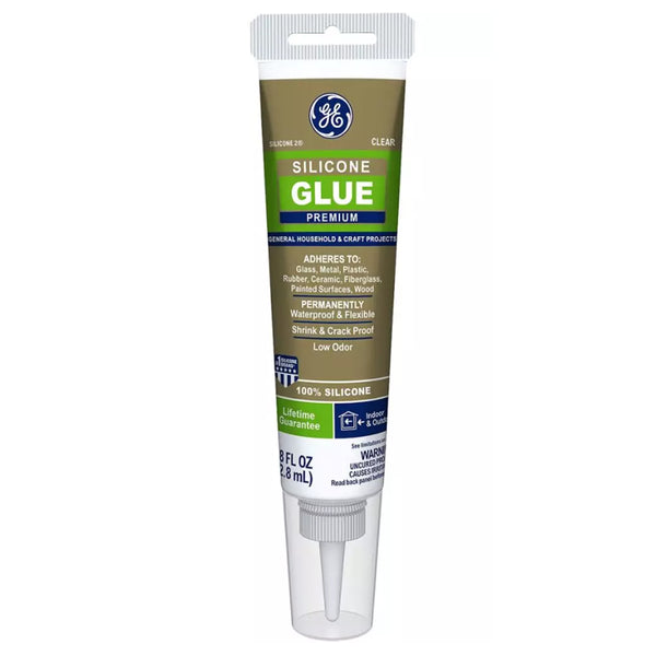 GE GE361A Silicone Household Sealant/Glue, Clear, 2.8 oz Tube - 12 Pack