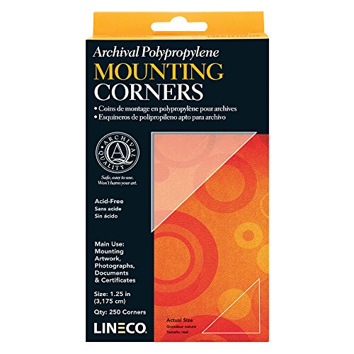 Lineco Acid-Free Archival Mounting Corners Photo Corners Self Adhesive, Polypropylene Corner