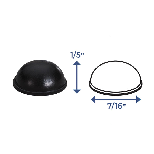 Framer Supply Decor Bump-Its – 1/2” Black Hemisphere Self-Stick Silicone Rubber Bumpers, Drawer Stops & Wall Protectors, 1,000/Case