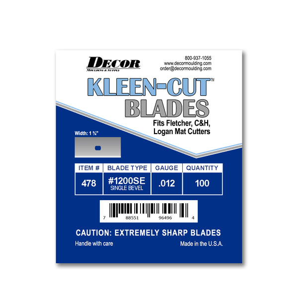 Framer Supply Kleen-Cut™ #1200SE  13/4” Single Edge Blade – 100 Pack, Premium Quality for Thicker Boards, Bevel Cuts, Straight & Clean Cuts