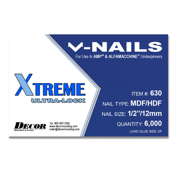 F|S Framer Supply 1/2" 12mm V-Nails for Framing – Hardened Steel, Precise Fit for Picture Frames, Wood Joining & Art Frame Nails, 6000-Pack compatible with AMP, Alfamacchine & Putnam V Nailers