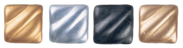 Amaco Rub 'N Buff Wax Metallic Finish, 4 Color Assortment (Silver Leaf, Antique Gold, Gold Leaf, Ebony)