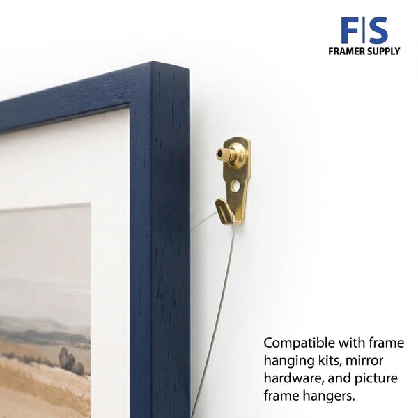 Framer Supply Brass Plated Picture Hangers, 30LB Capacity, Bulk Pack