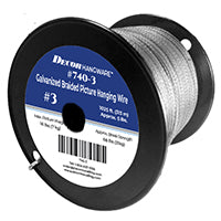 Framer Supply Galvanized 12 Strand Braided Picture Wire #2, Max Load 12lb, 1500 Foot Roll
