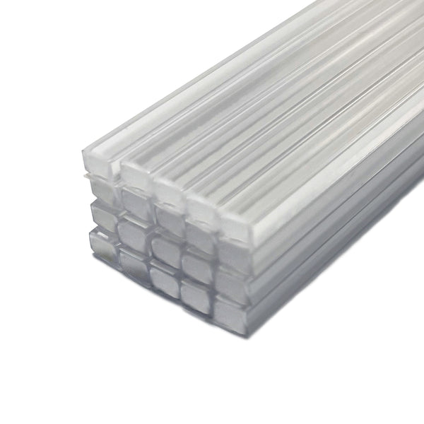 Framer Supply Archival Glass & Art Spacers - Clear 1/8", 100 Ft Solid Bundle (20 x 5' Sticks), pH Neutral Peel-and-Stick Frame Spacer for Archival Framing & Artwork Protection