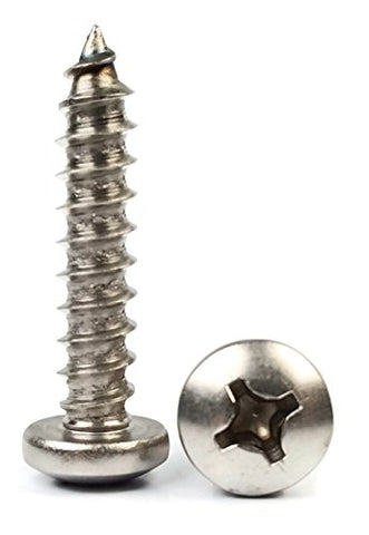 Phillips Pan Head Sheet Metal Screws 18-8 Stainless Steel - #6 x 3/8" Qty-1,000