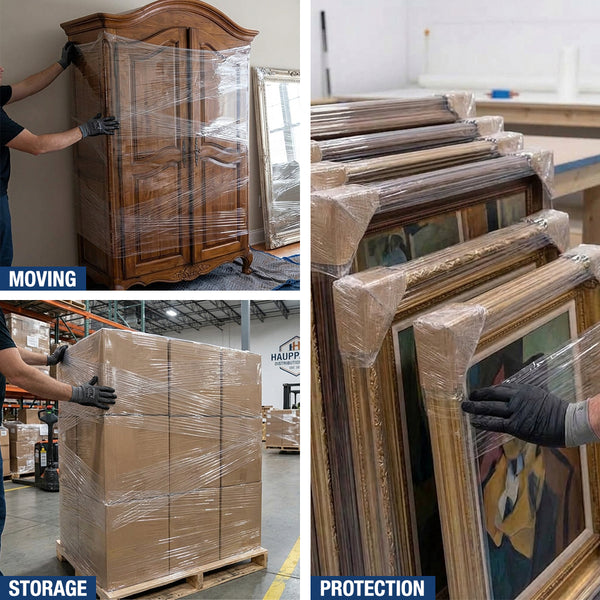 Framer Supply 5" x 1000 ft Hand Stretch Wrap Film, 55 Gauge, Cardboard Handle