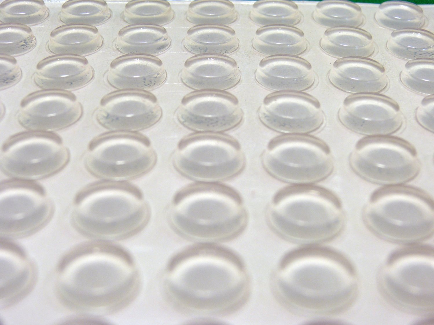Self-Adhesive 1/2" Noise Reducing Clear Round Bumpers, 100 Pack
