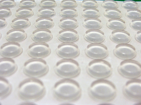 Self-Adhesive 1/2" Noise Reducing Clear Round Bumpers, 100 Pack