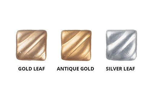 Amaco Rub 'N Buff Wax Metallic Finish, 3 Color Assortment (Gold Leaf, Antique Gold, Silver Leaf)