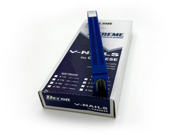 Cassese Cartridges by Framer Supply – 1/2" Hardwood V-Nails (280 Nails/Cartridge, 5/Box)