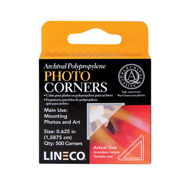 Lineco Infinity 0.625" Clear Acid-Free Archival Photo Corners Self Adhesive, Pressure Sensitive, Non-Yellowing, Mounting for Pictures, Scrapbook, DIY, Displaying Posters (Pack of 500)