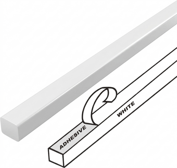 Framer Supply Archival Glass & Art Spacers - White 1/8", 100 Ft Solid Bundle (20 x 5' Sticks), pH Neutral Peel-and-Stick Frame Spacer for Archival Framing & Artwork Protection