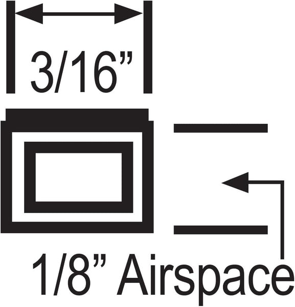 Framer Supply Archival Glass & Art Spacers - Clear 1/8", 100 Ft Hollow Bundle (20 x 5' Sticks), pH Neutral Peel-and-Stick Frame Spacer for Archival Framing & Artwork Protection