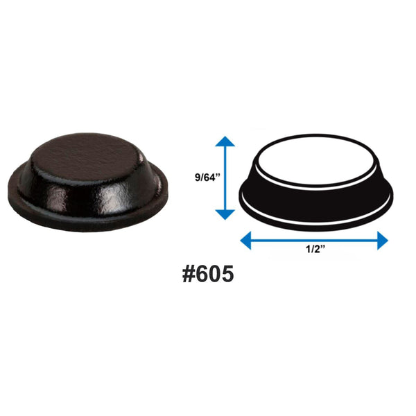 Framer Supply Decor Bump-Its – 1/2” Black Round Self-Stick Silicone Rubber Bumpers, Cabinet & Furniture Pads, 1,000/Case