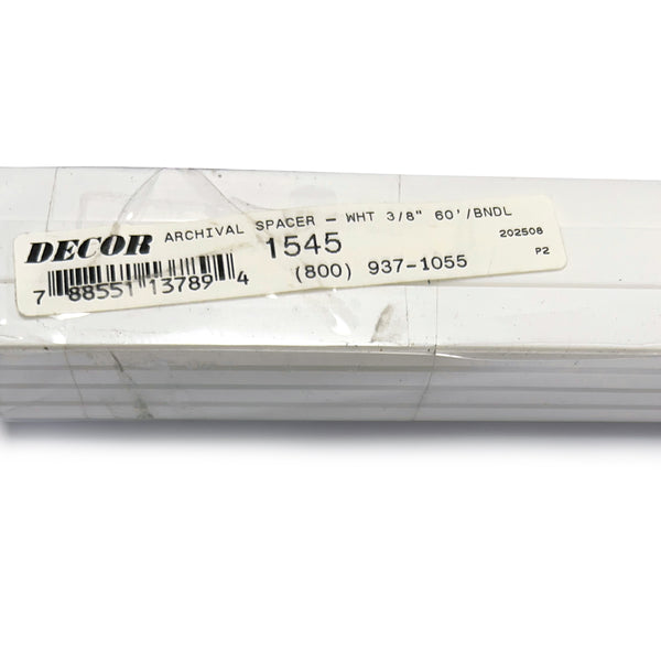 Framer Supply Archival Glass & Art Spacer â€“ White 3/8", 60 Ft Hollow  Bundle (12 x 5' Sticks), pH Neutral Peel-and-Stick Frame Spacer, for Archival Framing, Wall Mount Frames & Artwork Protection