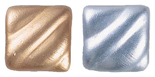 Amaco Rub 'N Buff Wax Metallic Finish, 2 Color Bundle (Gold Leaf, Silver Leaf)