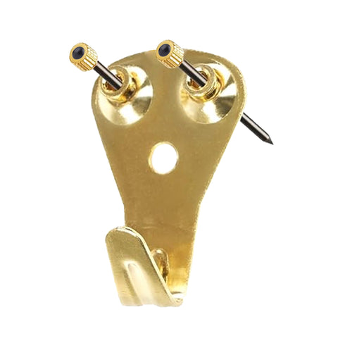 Framer Supply 50LB Weight Capacity Premium Brass Plated Hanger – 500 Bulk Pack for Picture Hanging, Frames & Wall Mounting