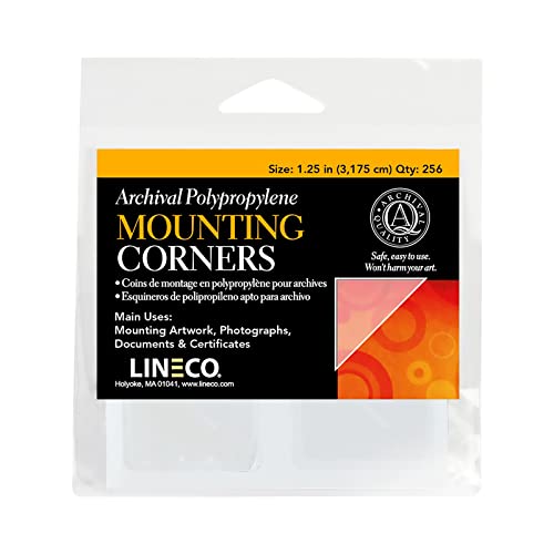 Lineco Acid-Free Archival Mounting Corners Photo Corners Self Adhesive, Polypropylene Corner