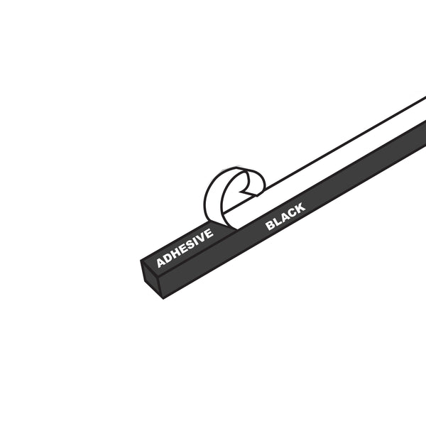 Framer Supply Archival Glass & Art Spacers-  Black 1/4", 60 Ft Solid Bundle (12 x 5' Sticks), pH Neutral Peel-and-Stick Frame Spacer for Archival Framing & Artwork Protection