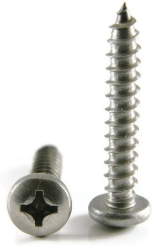 Phillips Pan Head Sheet Metal Screws 18-8 Stainless Steel - #6 x 3/8" Qty-1,000