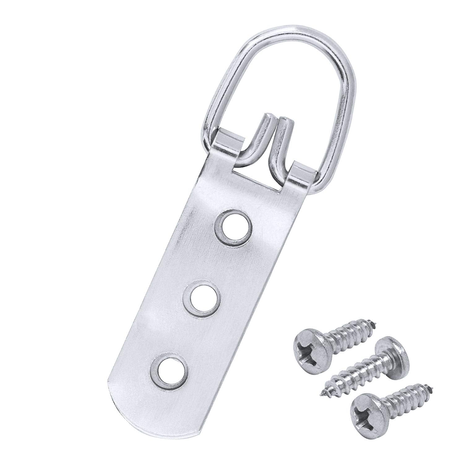 Framer Supply Heavy Duty 3 Hole Steel D-Ring Picture & Mirror Hangers with #6 1/2" Pan Head Philips Screws, 10 Pack