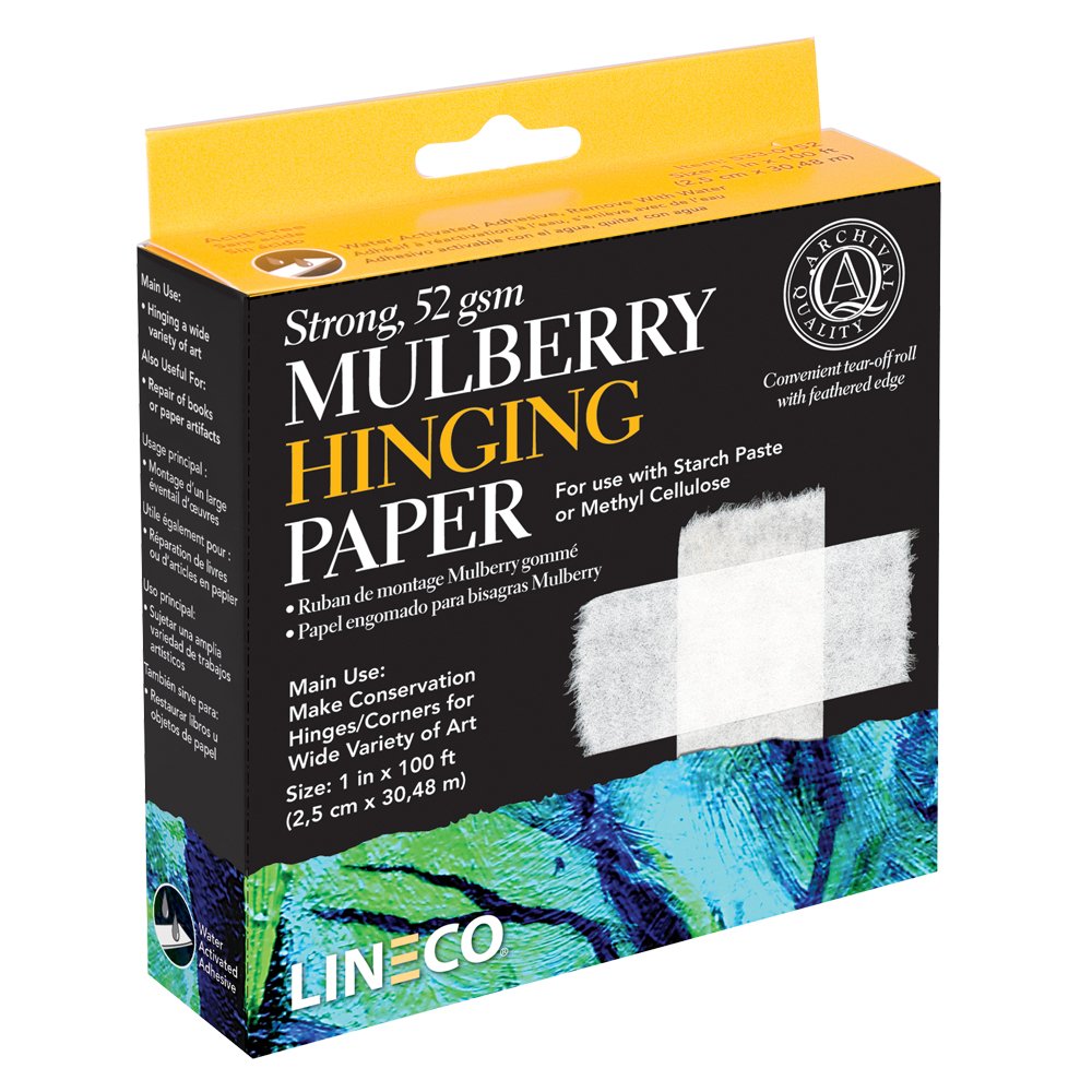 Lineco Mulberry Hinging Paper Roll, 52 gsm, 1 inch X 100 Feet (533-0756)