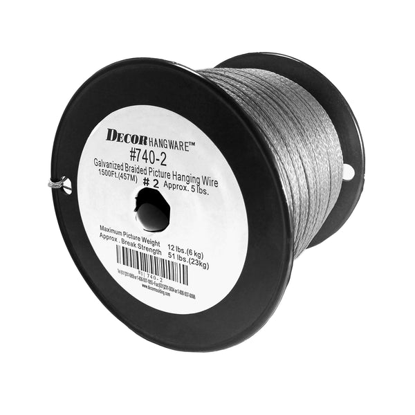 Framer Supply Galvanized 12 Strand Braided Picture Wire #2, Max Load 12lb, 1500 foot Roll